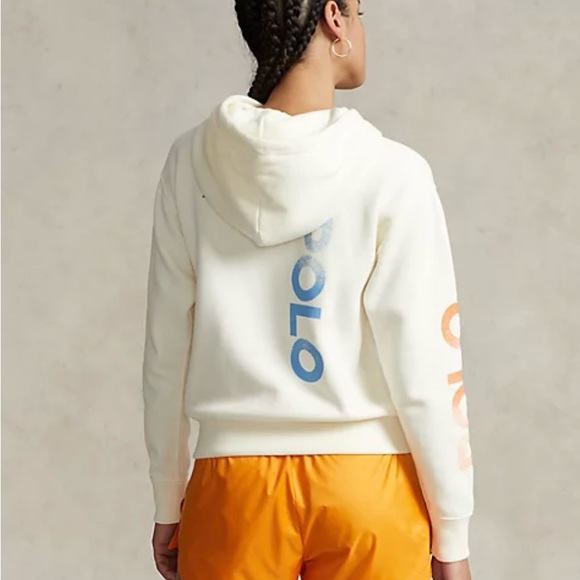 Polo Ralph Lauren Logo & Wave Graphic Fleece Hoodie - Picture 2 of 7